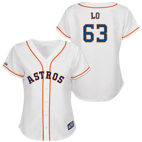 Chia-Jen Lo #63 mlb Jersey-Houston Astros Women's Authentic Home White Cool Base Baseball Jersey